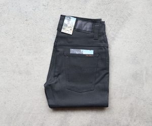 nudie jeans thin finn dry black coated