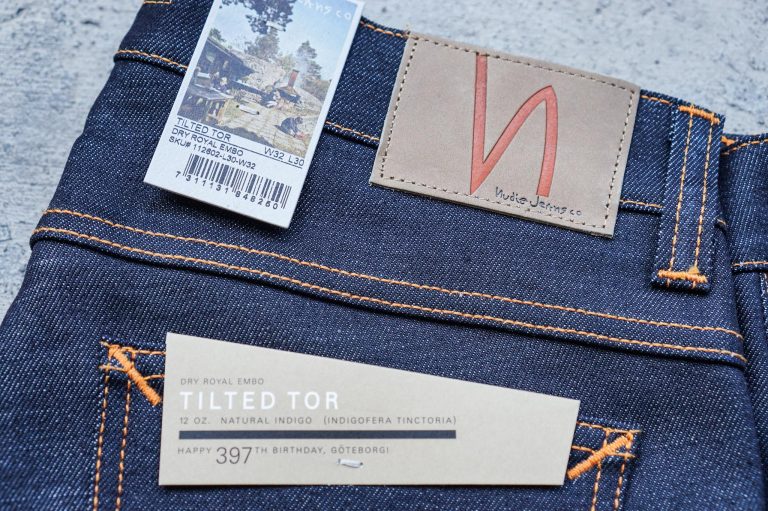 Tilted Tor รีวิว : Nudie Jeans Tilted Tor Dry Royal Embo - Goods and Raw