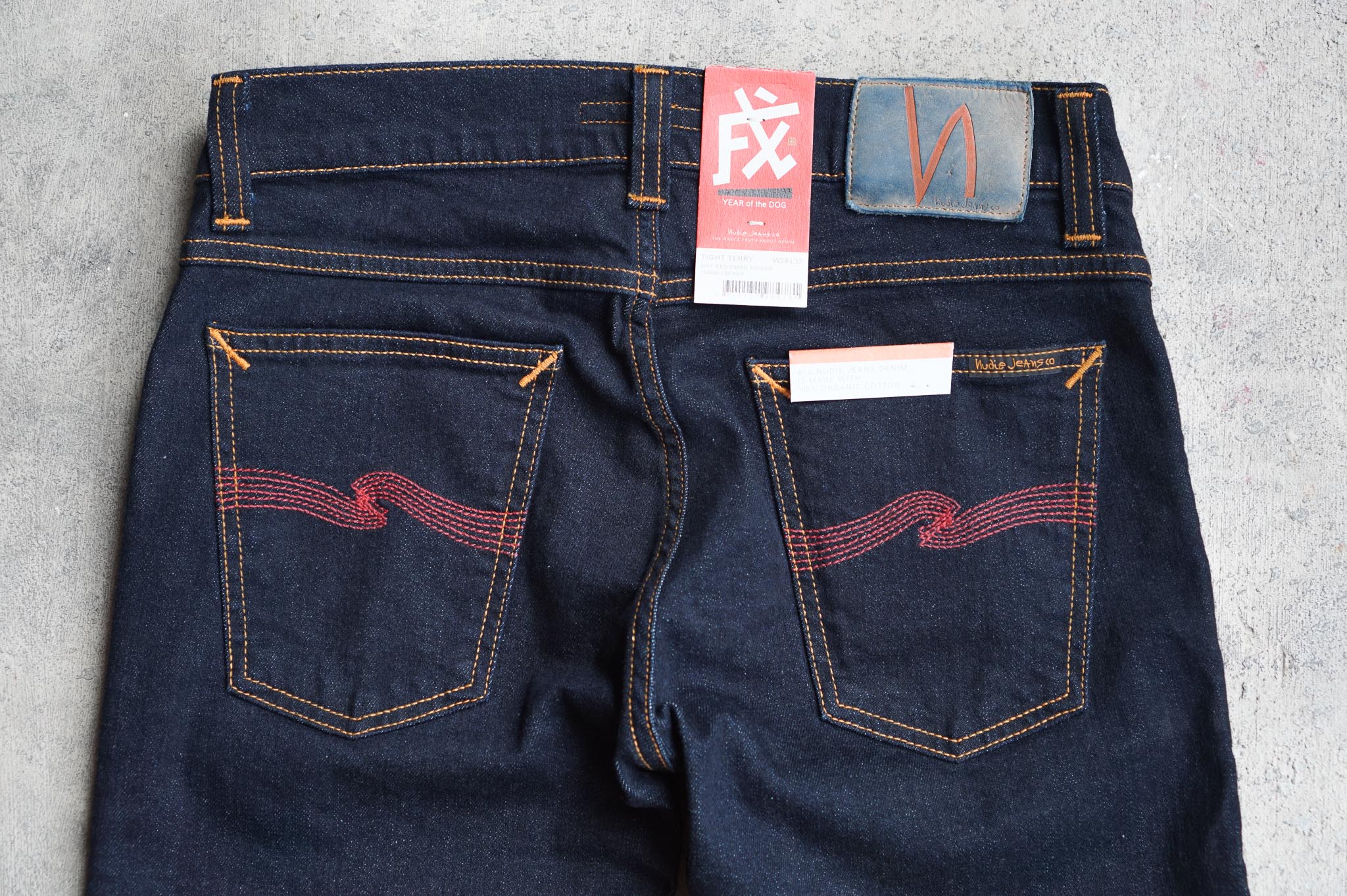 nudie jeans tight terry dry red embo power