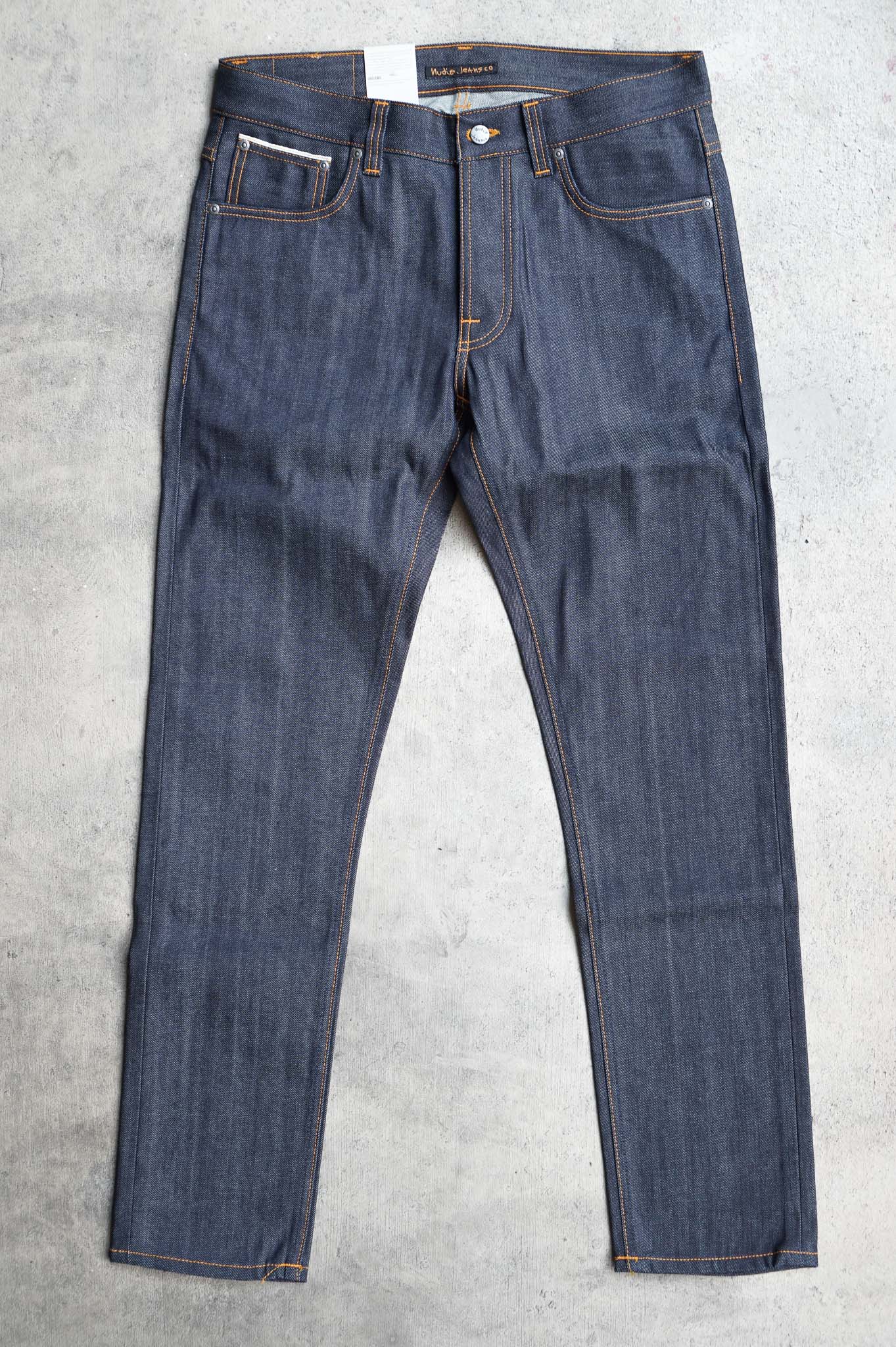 nudie jeans tilted tor dry flat selvage