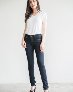 nudie jeans skinny lin dry deep orange