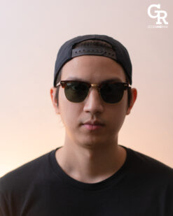 RayBan Clubmaster กรอบน้ำตาล เลนส์ดำ RB3016 W0366