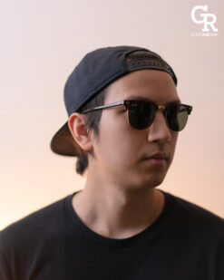 RayBan Clubmaster กรอบน้ำตาล เลนส์ดำ RB3016 W0366