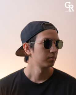 RayBan Hexagonal กรอบทอง เลนส์ดำ RB3548N 001